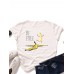 Women Funny Banana Letter Print Round Neck Casual Short Sleeve T  Shirts