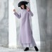 Luxury purple Woolen Coats trendy plus size side open long winter coat embroidery outwear