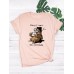 Women Funny Sloth Slogan Print O  Neck Short Sleeve Daily Comfy T  Shirt