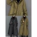 Women Black Hooded Pockets Fine Cotton Filled Witner Coat Winter