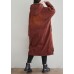 Oriental Red Hooded Embroideried Warm Fleece Fine Cotton Filled coats Winter